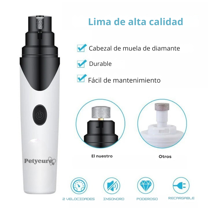 Petycure™Lima de Uñas Eléctrica Ultrasilenciosa - Fácil, Rápido y Seguro